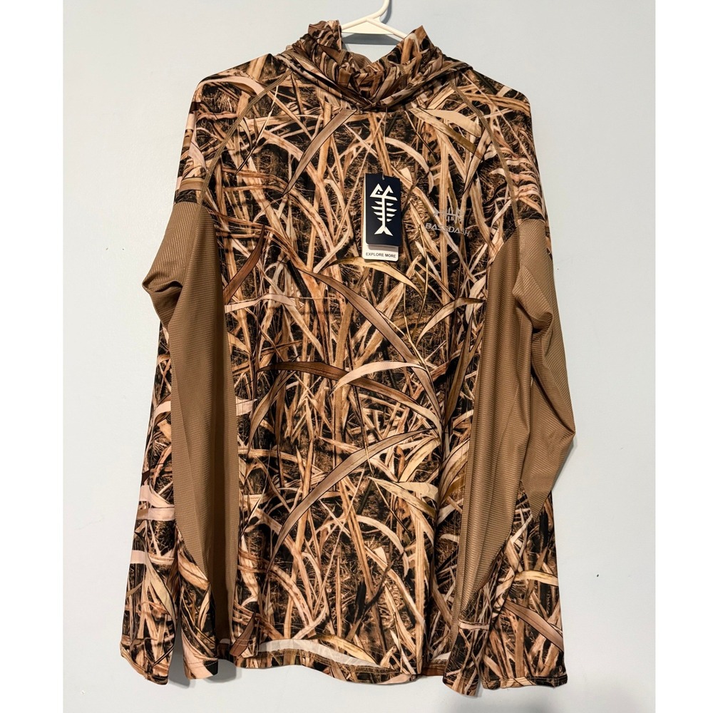 Bassdash Men's Medium Camo Fishing Hoodie UPF 50+ Performance Shirt 2320